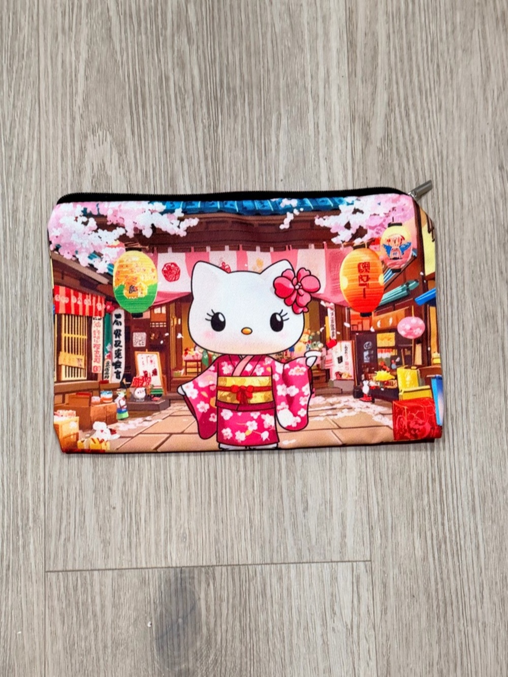 Hello Kitty Pink Kimono Scene Zip Pouch